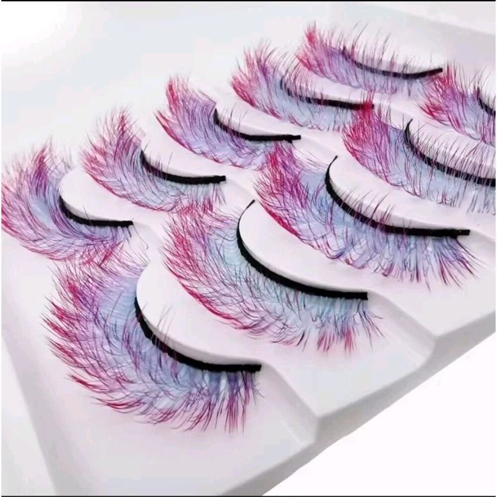 NWOT Set of 5 Ombre Teal Magenta Lashes